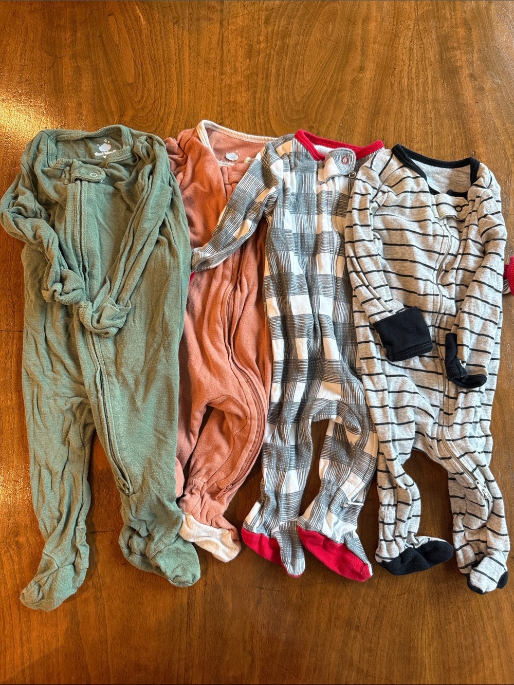 cloud island Baby Footed One-Piece Sleeper bundle of 4